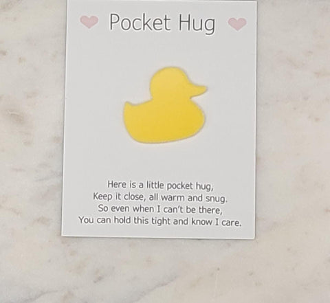 Duck Pocket hug token love gift thinking of you  little pocket hug, pick me up pocket hug token Acrylic - 35 colours