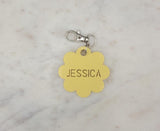 Retro Flower Backpack Tag Letter Name Keyring Bag Tag. Back to School. Children's name tag Stocking Filler Acrylic