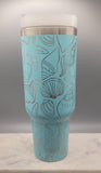 Shells, Beach ,Summer, Ocean, Under the sea 40oz Double Wall Insulated Tumbler with Handles Gift for mom, Granny, sister, Niece