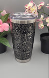 Trick or Treat, Halloween, ghosts Laser Engraved Custom Seamless  20oz Double Wall Insulated Tumbler Travel mug