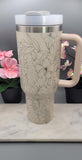Cherry blossoms Birds, Toucan, Parrot, Bird of Paradise, Tropical Plants 40oz Laser Engraved 40oz Double Wall Insulated Tumbler with Handles