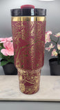 Skulls & Swear Words , Cuss word, F**K mandala with sugar skull 40oz Double Wall Insulated Tumbler with Handles