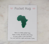 Africa Pocket hug token love gift thinking of you  little pocket hug, pick me up pocket hug token Acrylic - choose your colour Acrylic