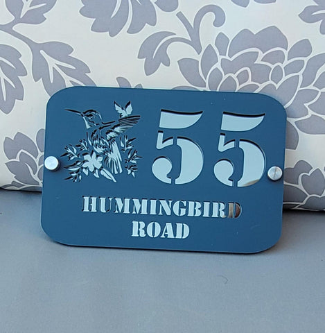 Bird, Hummingbird House Number, House Number Sign, Door Sign, Door Number, Modern, Acrylic, House Name, Address Sign, First Home,