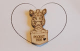 Zebra Handmade Wooden Pocket hug token love gift little pocket hug, pick me up pocket hug token