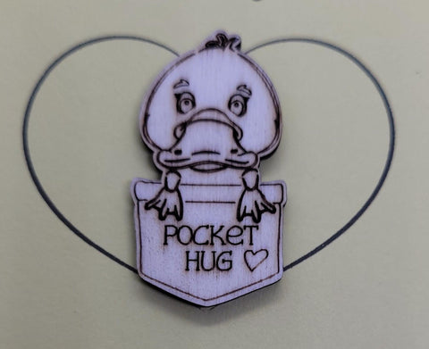 Platypus Handmade Wooden Pocket hug token love gift little pocket hug, pick me up pocket hug token