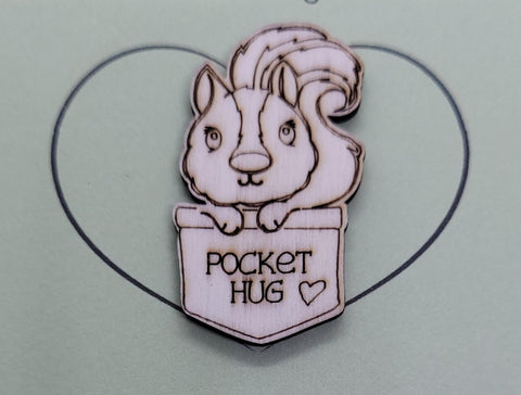 Squirrel handmade Wooden Pocket hug token love gift little pocket hug, pick me up pocket hug token