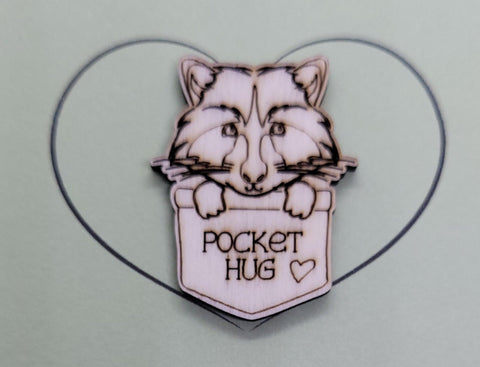 Fox Handmade Wooden Pocket hug token love gift little pocket hug, pick me up pocket hug token