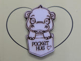 Hippo Handmade Wooden Pocket hug token love gift little pocket hug, pick me up pocket hug token
