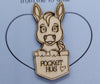 Donkey  Handmade Wooden Pocket hug token love gift little pocket hug, pick me up pocket hug token