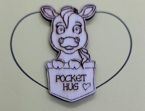 Horse Handmade Wooden Pocket hug token love gift little pocket hug, pick me up pocket hug token