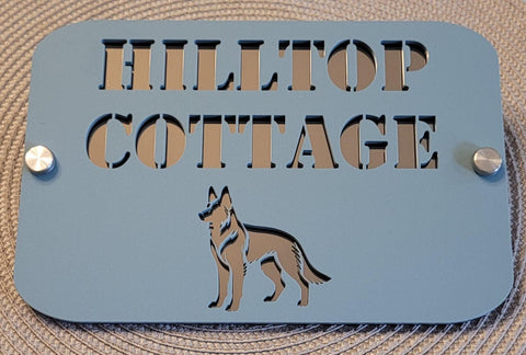 German Shepard, dog House Number, House Number Sign, Door Sign, Door Number, Modern, Acrylic, House Name, Address Sign, First Home,
