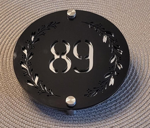 Round House Number, House Number Sign, Door Sign, Door Number, Modern, Acrylic, House Name, Address Sign, First Home,