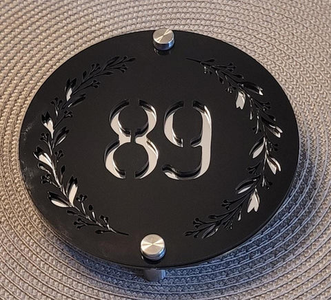 Round House Number, House Number Sign, Door Sign, Door Number, Modern, Acrylic, House Name, Address Sign, First Home,