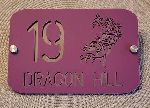 Dragon Fly House Number, House Number Sign, Door Sign, Door Number, Modern, Acrylic, House Name, Address Sign, First Home,