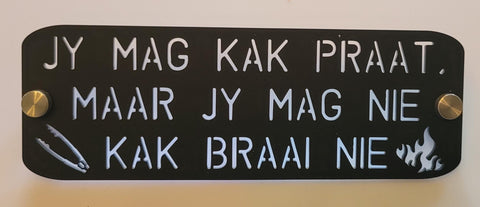 Afrikaans Braai Sign, Door Sign, Braai Modern, Acrylic, House sign, Address Sign, First Home,