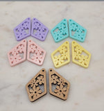 Floral Charm Earrings, Flower Cluster Earring, Boho, Daisy Earrings made from  Acrylic or wood. Many colours to choose from