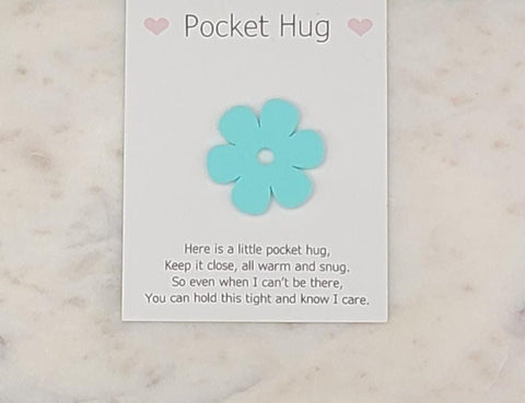 Daisy Pocket hug token love gift thinking of you  little pocket hug, pick me up pocket hug token Acrylic - 35 colours