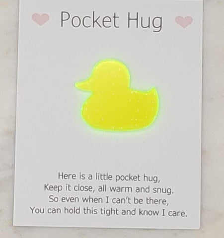 Duck Pocket hug token love gift thinking of you  little pocket hug, pick me up pocket hug token Acrylic - 35 colours