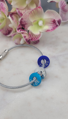 Personalized Add your Name Tokens for Bracelets and Necklaces Engraved charm Rings, Travel Gift Made from metal
