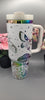 Moths, Moonlight, Mushrooms, Boho groovy 40oz Double Wall Insulated Tumbler with Handles Gift for mom, Granny, sister, Niece