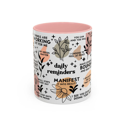 Empowering Affirmation Coffee Mug, Motivational Daily Reminders Cup, Self-Love Gift, Positive Vibes Mug, Inspirational Kitchen Decor