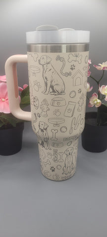 Labradore Dog, dog mom 40oz Double Wall Insulated Tumbler with Handles Gift for mom, Granny, sister, Niece