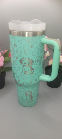Basset Dog, dog mom 40oz Double Wall Insulated Tumbler with Handles Gift for mom, Granny, sister, Niece