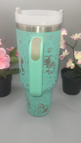 Basset Dog, dog mom 40oz Double Wall Insulated Tumbler with Handles Gift for mom, Granny, sister, Niece
