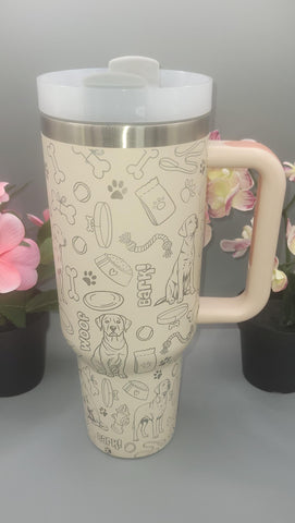 Labradore Dog, dog mom 40oz Double Wall Insulated Tumbler with Handles Gift for mom, Granny, sister, Niece