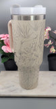 Cherry blossoms Birds, Toucan, Parrot, Bird of Paradise, Tropical Plants 40oz Laser Engraved 40oz Double Wall Insulated Tumbler with Handles