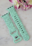 Engraved Cute Dinosaurs Design for kids Apple Watch Silicone Sports Band/Strap  38mm/40mm/41mm/42mm/44mm/45mm/46mm/49mm
