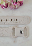 Engraved Mountains and Deer Gift Design for Apple Watch Silicone Sports Band/Strap  38mm/40mm/41mm/42mm/44mm/45mm/46mm/49mm