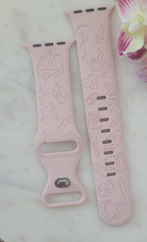 Engraved Medical, Medicine graduate, nurse, doctorGift for Apple Watch Silicone Sports Band/Strap  38mm/40mm/41mm/42mm/44mm/45mm/46mm/49mm