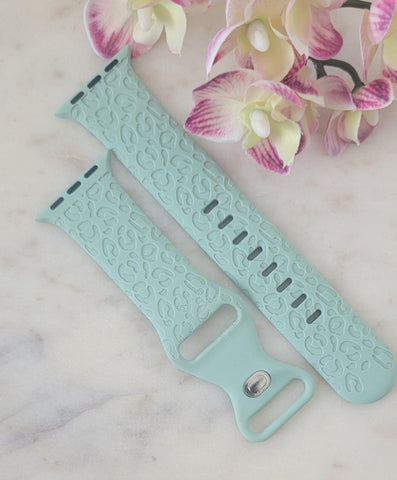 Engraved Leoprd print Gift for Apple Watch Silicone Sports Band/Strap  38mm/40mm/41mm/42mm/44mm/45mm/46mm/49mm