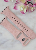 Engraved Cherry Blossoms, flowers Gift Design for Apple Watch Silicone Sports Band/Strap  38mm/40mm/41mm/42mm/44mm/45mm/46mm/49mm
