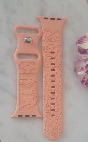 Engraved Cheer, Cheerleader Gift Design for Apple Watch Silicone Sports Band/Strap  38mm/40mm/41mm/42mm/44mm/45mm/46mm/49mm