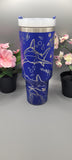Sharks 40oz Double Wall Insulated Tumbler with Handles Gift for mom, Granny, sister, Niece