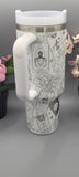 Tarot Cards 40oz Double Wall Insulated Tumbler with Handles Gift for mom, Granny, sister, Niece