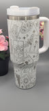 Tarot Cards 40oz Double Wall Insulated Tumbler with Handles Gift for mom, Granny, sister, Niece