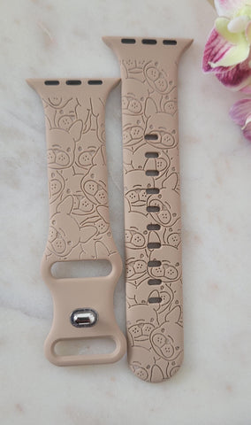 Engraved French Bulldog, Dog mom Gift Design for Apple Watch Silicone Sports Band/Strap  38mm/40mm/41mm/42mm/44mm/45mm/46mm/49mm