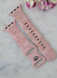 Engraved Protea Flowers Gift Design for Apple Watch Silicone Sports Band/Strap  38mm/40mm/41mm/42mm/44mm/45mm/46mm/49mm Garden Boho