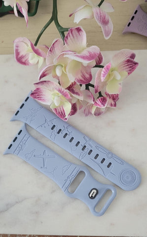 Engraved Aviation, Airplane, Pilot Gift for Apple Watch Silicone Sports Band/Strap  38mm/40mm/41mm/42mm/44mm/45mm/46mm/49mm