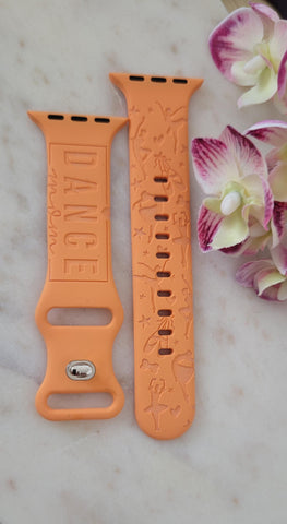 Engraved Dance mom,Ballet Gift Design for Apple Watch Silicone Sports Band/Strap  38mm/40mm/41mm/42mm/44mm/45mm/46mm/49mm
