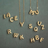 14k Solid Gold Initial Necklace, Letter Necklace, Gold Letter Necklace, Balloon Necklace , Mothers Day Gift, 3D Bubble Letter Necklace