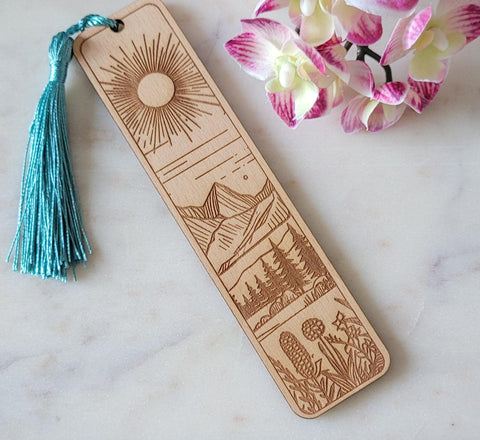 Hiking, Camping, Adventure Wooden Personalized Bookmark, Gifts For Teacher, Wooden Bookmark, Gifts For Readers, Gift For Women, mom, sister