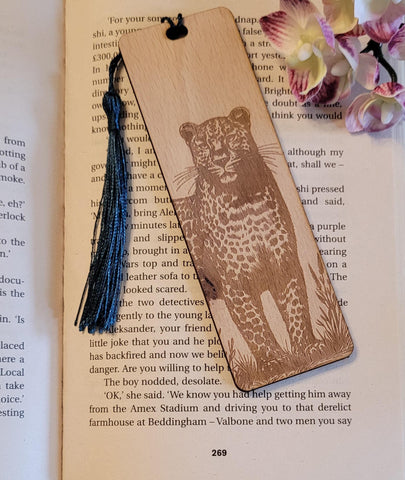 Leopard African Safari, South Africa nature custom book Wooden Personalized Bookmark, Custom wood Bookmark, Readers,  Women, teacher gift