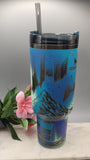 Original Stanley Northern Lights, wilderness, stars gift Engraved tumbler 40oz Double Wall Insulated Tumbler with Handles