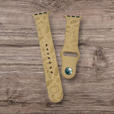 Engraved Fall Floral Pumpkin, leaves, autumn Gift Design for Apple Watch Silicone Sports Band/Strap  38mm/40mm/41mm/42mm/44mm/45mm/46mm/49mm