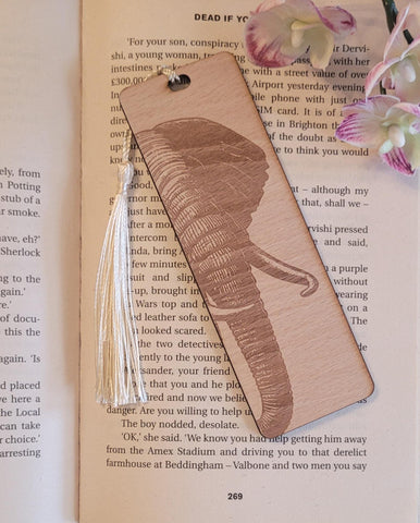 Elephant African Safari, South African nature custom book Wooden Personalized Bookmark, Custom wood Bookmark, Reader gift, Women gift